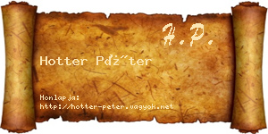 Hotter Péter névjegykártya
