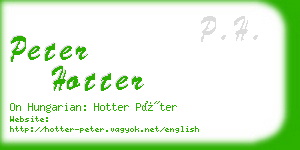 peter hotter business card